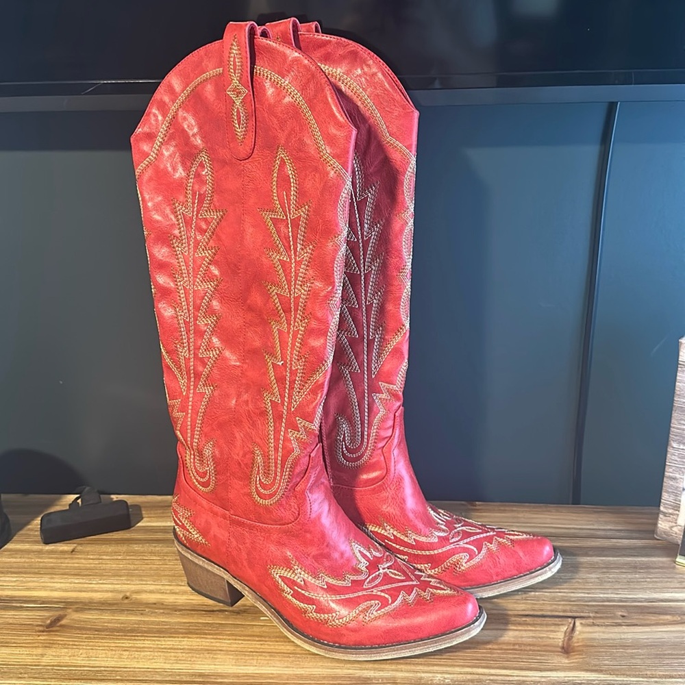 Red cowboy boots